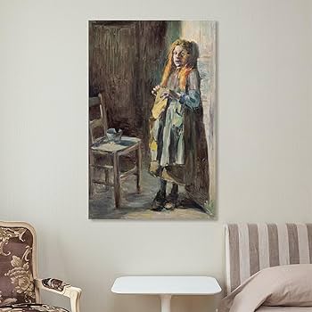 Amazon.co.jp: 画家 黒田清輝 ブレハの少女 世界の名画 ポスター